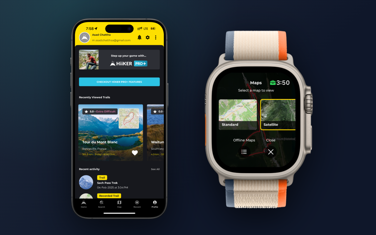 HiiKER app on iPhone