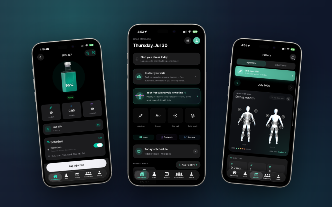 Peptify app on iPhone